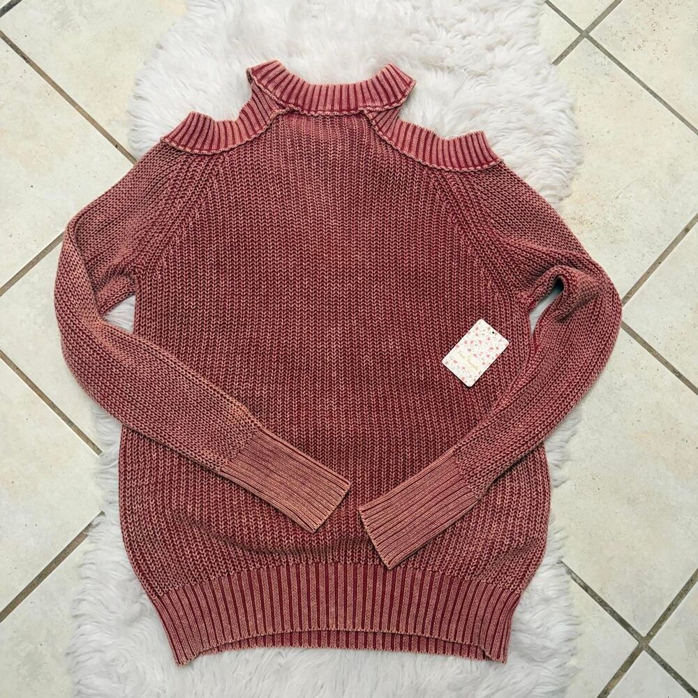 Free-people Women's Pink and Burgundy Jumper